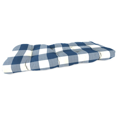 43" x 19" Tufted Outdoor Wicker Bench Cushion by Highland Dunes