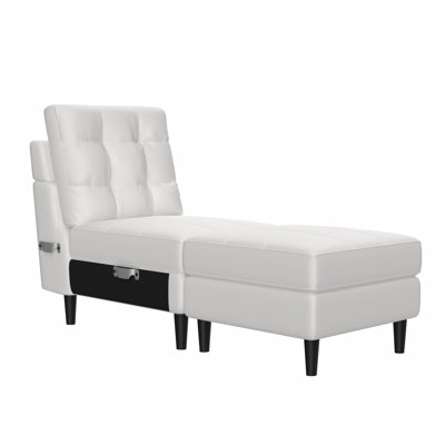 Kaimana Sofa Bed With Ottomans, Linen Fabric Chaise Lounge And Stool For Living Room/Small Apartment by Ebern Designs