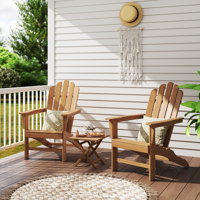 Teak Adirondack Chair Set with Table 3PCS by Rosecliff Heights