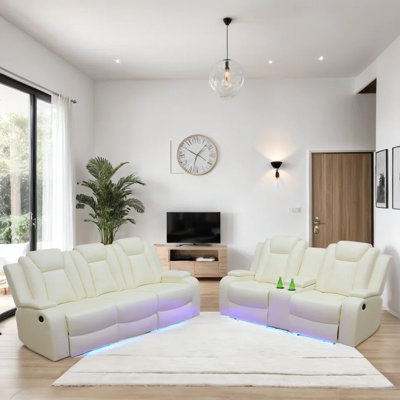 Jaylianiz 2 - Piece Breathable Leather Power Reclining Living Room Set with LED Lighting by Ivy Bronx