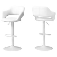 Kettner Bar Stool, Swivel, Bar Height, Adjustable, Metal, Pu Leather Look, Chrome, Contemporary