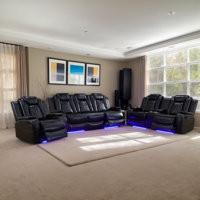Loralei Breathing Leather 3-Piece Living Room Power Recliner Sofa Set With USB,LED Lights by Red Barrel Studio