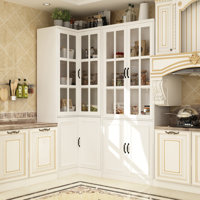 L-Sharped Corner Pantry Cabinet