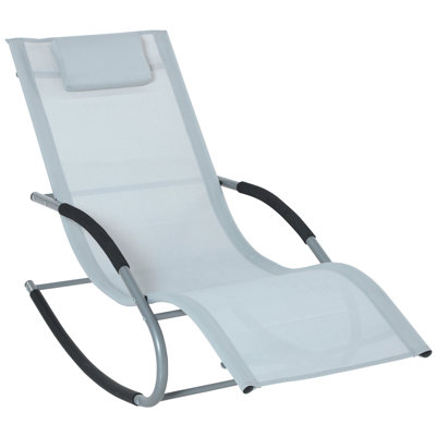 Anyelo Outdoor Steel Chaise Lounge, Zero Gravity Rocking Chair, Recliner Rocker with Detachable Pillow by Wrought Studio