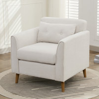 Carlaya Upholstered Accent Chair With Pillow by George Oliver