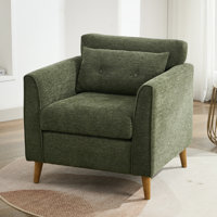 Carlaya Upholstered Accent Chair With Pillow by George Oliver