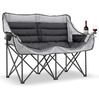 Glena Oversized Folding Double Camping Chair,  2 Person Fully Padded Duo Chair Camping with Carrying Bag by Arlmont & Co.