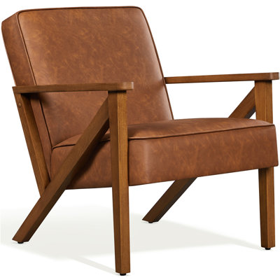 Faux Leather Armchair Dining Chair by George Oliver