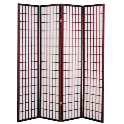 Meilen Cherry 4 Panel Shoji Screen by Ebern Designs