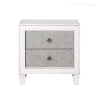 Bedroom Nightstand, Nightstand in Rustic Gray & White Finish by Ophelia & Co.