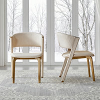 Dugal Modern Luxury Beige Dining Chair by George Oliver