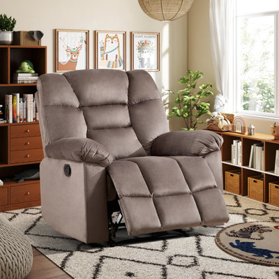 35" Wide Modern Super Soft Microfiber Comfortable Manual Recliner by Latitude Run