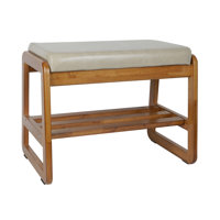 Faux Leather Upholstered Solid Wood Entryway Storage Bench by Latitude Run
