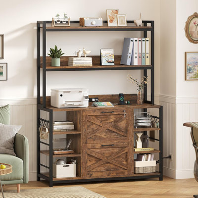 File Cabinet With Charging Station, Vertical Filing Cabinet With Lock For Home Office by Bay Isle Home
