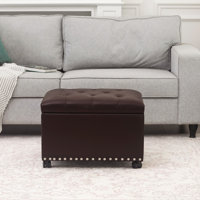 Antoanella Vegan Leather Ottoman by Ebern Designs