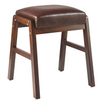 Modern Wooden Frame Upholstered Seat Stool For Versatile Use by Winston Porter