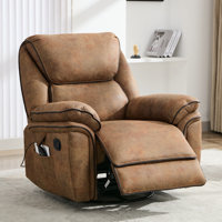 38.5" Swivel Recliner Chair With Massage & Heating by Lark Manor