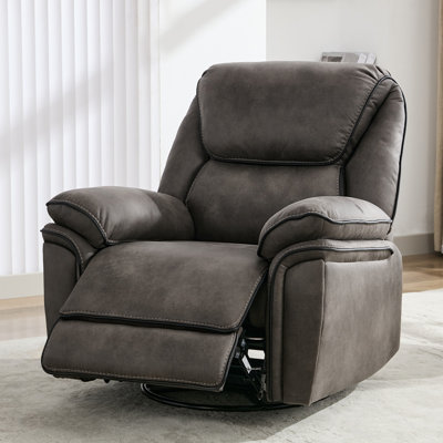 38.5" Swivel Recliner Chair With Massage & Heating by Lark Manor
