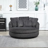 Upholstered Slipcovered Barrel Chair by Latitude Run