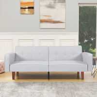 Futon Sofa Bed, Convertible Fabric Futon Couch Bed, Loveseat Sleeper Sofa, Daybed for Living Room, Apartment, Office by George Oliver