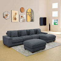Harilla 6 - Piece 123"Upholstered Sectional with Ottoman by Ebern Designs