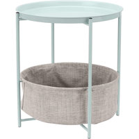 Round Storage End Table, Side Table with Cloth Basket 17.7 x 17.7 x 18.9 in by Ebern Designs