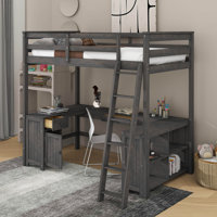 Kids Loft Bed With Built-In-Desk by Harriet Bee
