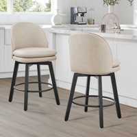 Swivel Upholstered Counter Stool by Latitude Run