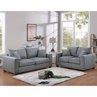 2 Piece Corduroy Upholstered Sofa Set With Thick Back And Seat by Lark Manor