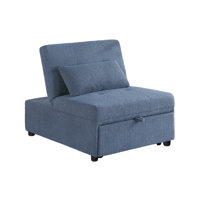 Sherpa Fabric Upholstered Sleeper Sofa Chair