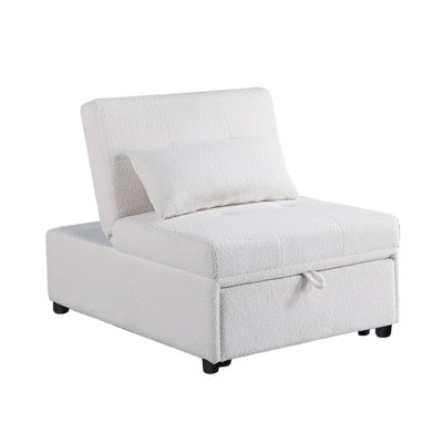 Sherpa Fabric Upholstered Sleeper Sofa Chair by Ebern Designs