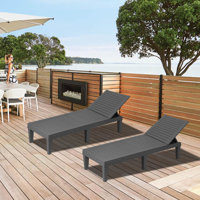 Asenat Outdoor Chaise Lounge,  Patio Chaise Lounge Chair Pack of 2 by Ebern Designs