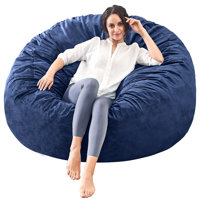 Memory Foam Filled Bean Bag Chair with Soft Removeable Cover by Trule
