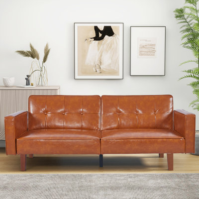 Futon Sofa Bed, Convertible Fabric Futon Couch Bed, Loveseat Sleeper Sofa, Daybed for Living Room, Apartment, Office by Latitude Run