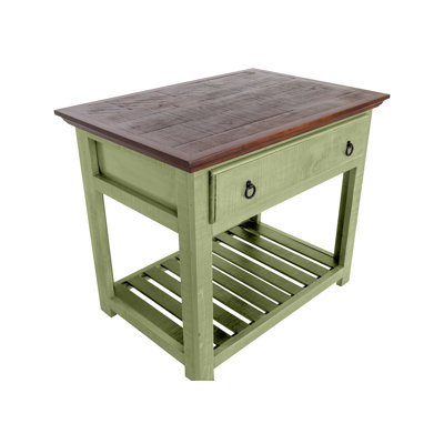 Chantail Kitchen Island with Solid Wood Top by Rosalind Wheeler
