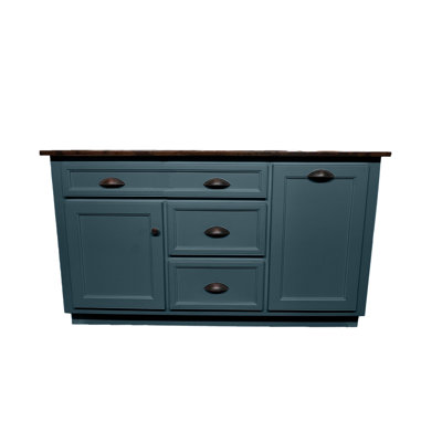 Javeyah Rolling Kitchen Island with Solid Wood Top by Red Barrel Studio