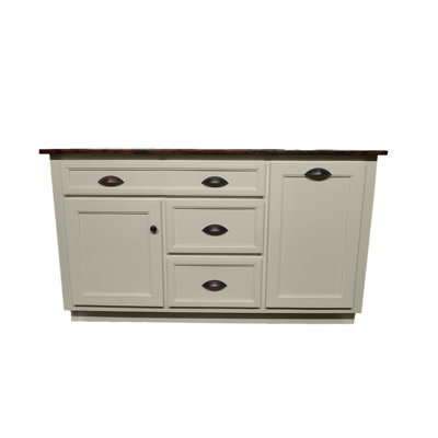 Javonnie Rolling Kitchen Island with Solid Wood Top by Red Barrel Studio