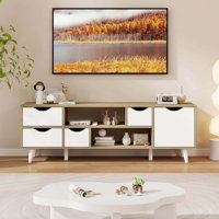 George Oliver Tv Stand For Tvs Up To 55" With Storage 4 Drawers & 2 Open Shelves For Bedroom by George Oliver