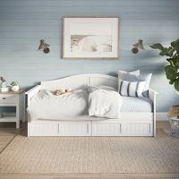 Nantucket Cottage Solid Wood Twin Daybed with Storage Drawers by Red Barrel Studio