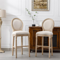 Adylenne Upholstered Counter Stool with Solid Wood Frame