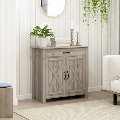 Farmhouse Sideboard Buffet Cabinet, Barn Door Coffee Bar Cabinet with Adjustable Shelf by Gracie Oaks