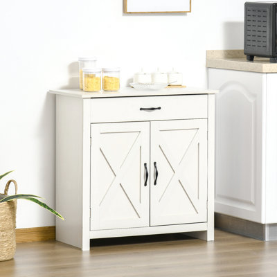 Farmhouse Sideboard Buffet Cabinet, Barn Door Coffee Bar Cabinet with Adjustable Shelf by Gracie Oaks