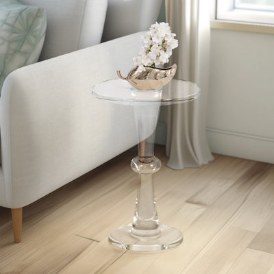 20" Ronalia Acrylic Accent Table, 20"H - 14" x 14" x 20" by Rosdorf Park