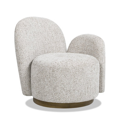 Bertolde 31.5" RAF One-Arm Swivel Accent Chair, Multi-Greige Beige by Mercer41
