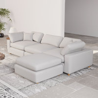 Shurman 4 - Piece Upholstered Linen Cloud Couch Sectional