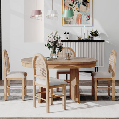 5-Piece Retro Functional Dining Set, 1 Extendable Table With a 16-Inch Leaf by Bayou Breeze