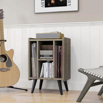 Record Storage Turntable Stand With 4 Open Shelves by George Oliver