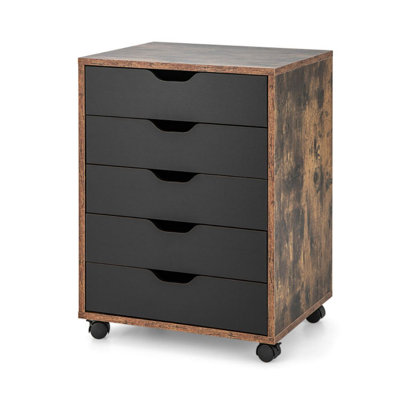 Mobile Storage Cabinet With 5 Drawer And Wheels For Home Office by Ebern Designs