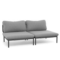 62.6" Wide Outdoor Loveseat With Cushions (Set Of 2) by Ebern Designs