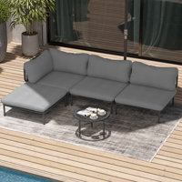 Metal Outdoor Patio Sectional With Cushions (Set Of 4) by Latitude Run